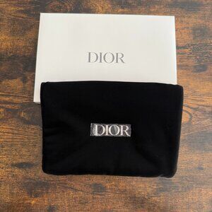 DIOR Pouch Velvet Black Silver Pouch Winter 2024